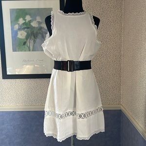 White sleeveless summer dress
